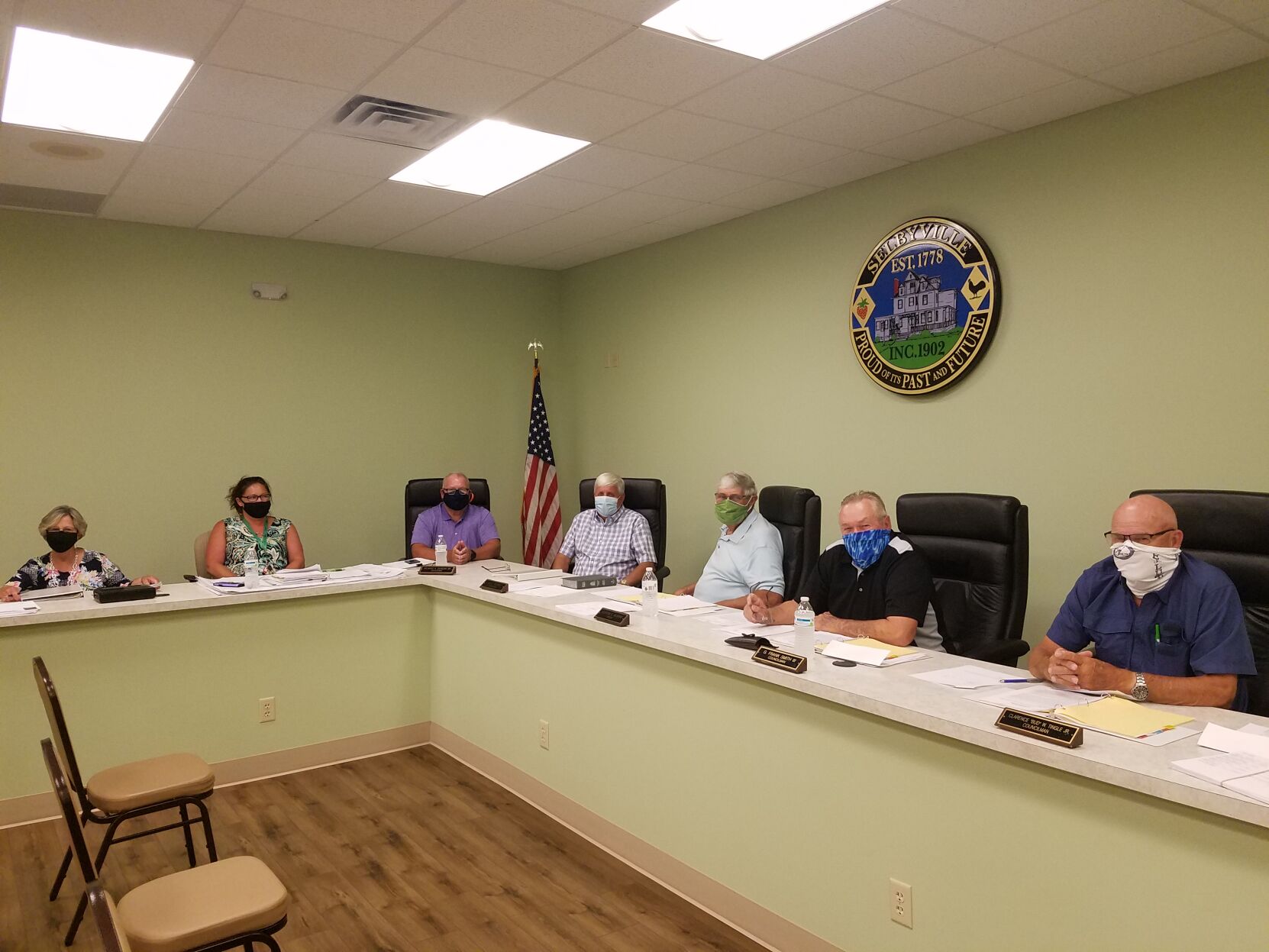 Selbyville Town Council in masks